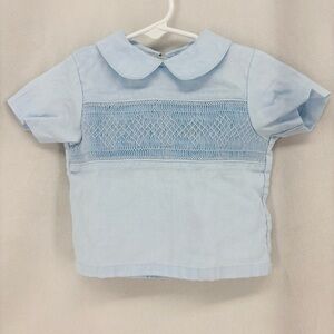 Sir John baby boy infant 12 months Light Blue Kids Shirt collared smock top